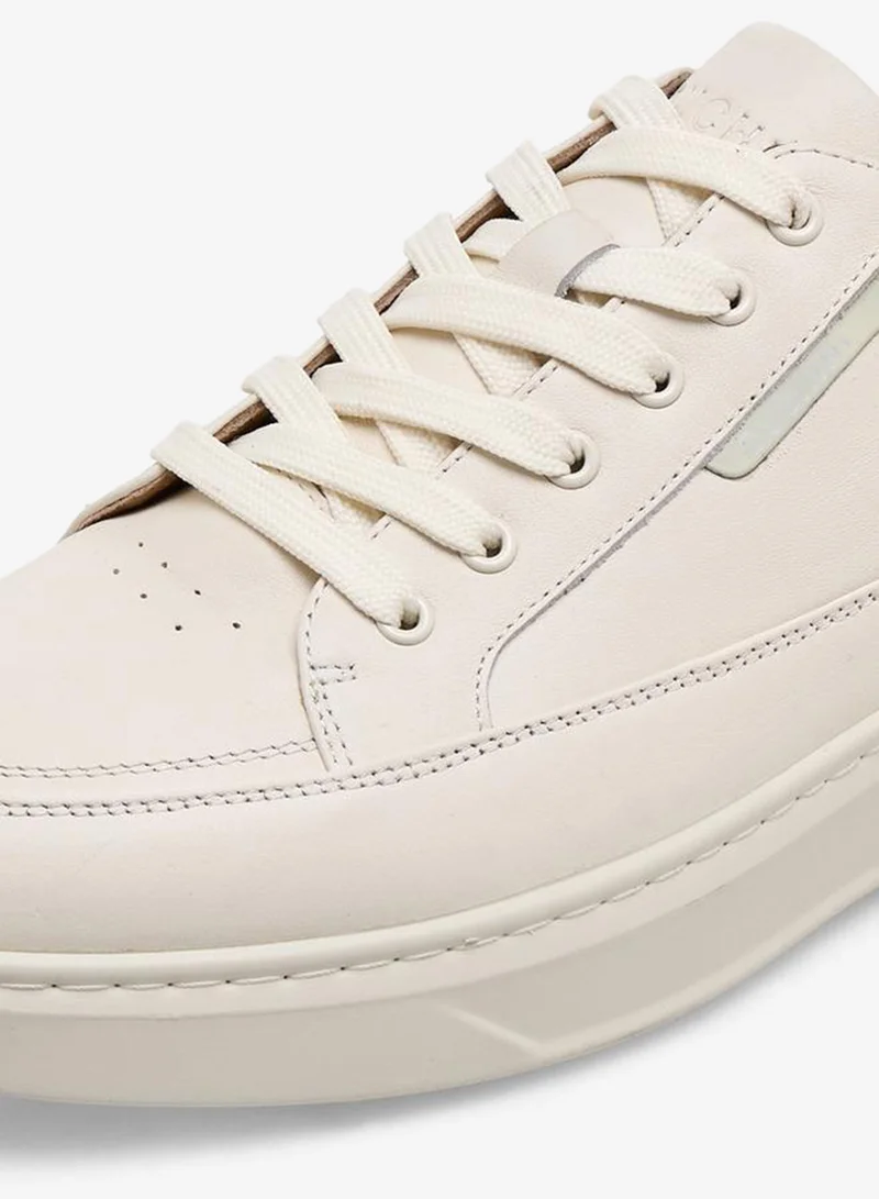 Duchini WHITE Men Lace-Up Leather Ankle Sneakers for Men | Best Price UAE