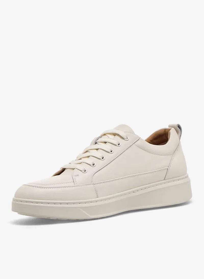Duchini WHITE Men Lace-Up Leather Ankle Sneakers for Men | Best Price UAE