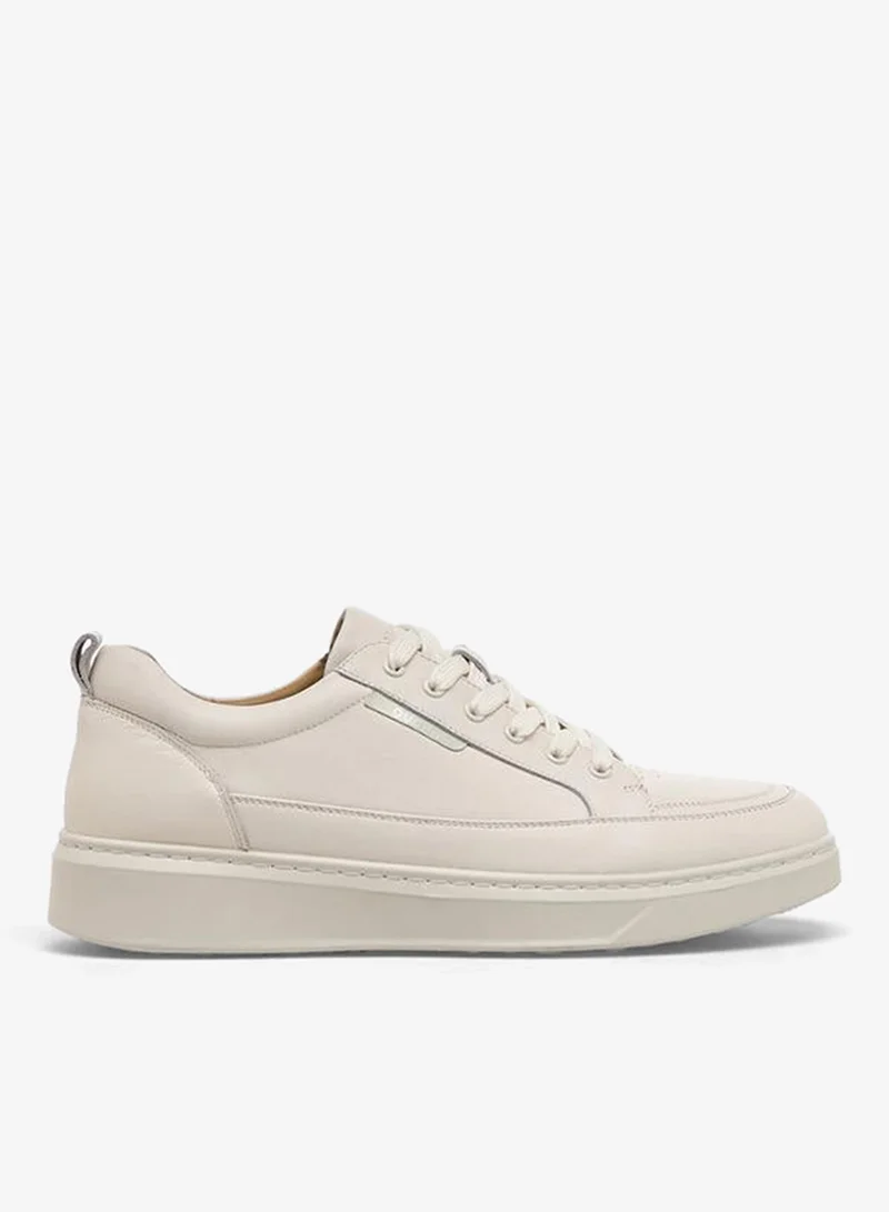 Duchini WHITE Men Lace-Up Leather Ankle Sneakers for Men | Best Price UAE