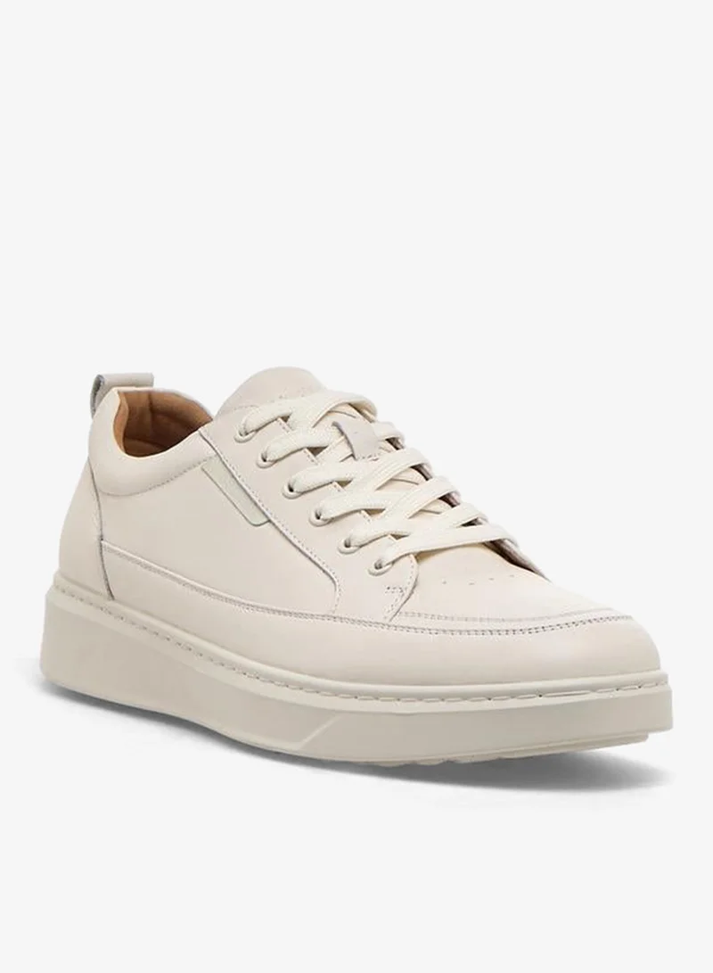 Duchini WHITE Men Lace-Up Leather Ankle Sneakers for Men | Best Price UAE