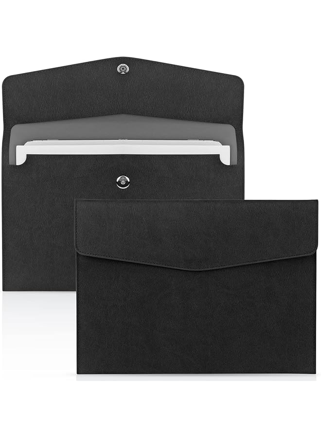 erorex Document File Folder Waterproof Thin Pu Leather A4 Folder Expanding File Organizer Portfolio Storage Case With Snap Closure Letter Size Envelope File Folder For Receipt Contract Pad - Image 1