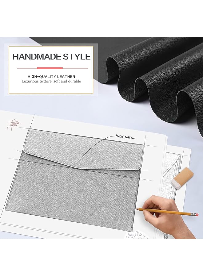 erorex Document File Folder Waterproof Thin Pu Leather A4 Folder Expanding File Organizer Portfolio Storage Case With Snap Closure Letter Size Envelope File Folder For Receipt Contract Pad - Image 2