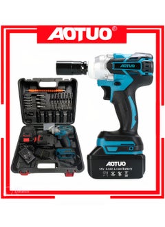 AOTUO The key to power! AOTUO power tools, 98V brushless lithium-ion impact wrench set, high torque performance, multi-functional accessories, instantly improve your work efficiency  - Image 1