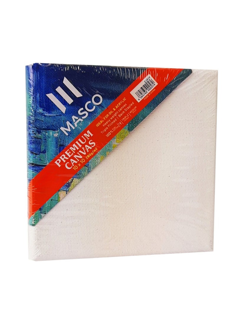 MASCO Premium Canvas Art Board 10x10 Cm, White 