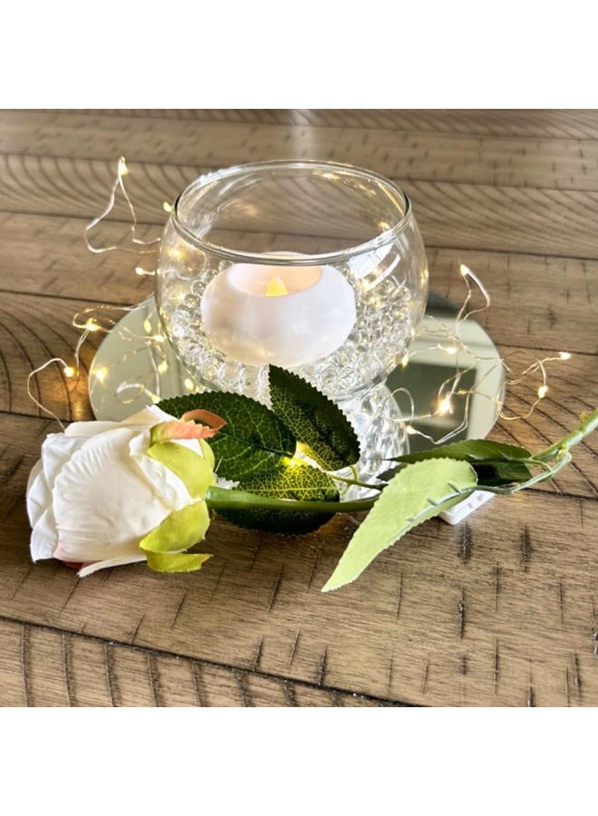 سلاسة SLASA طقم من 10 قطع من مرايا دائرية للزينة – صينية مرآة أكريليك دائرية 6 إنش – زينة طاولات الزفاف والجدران - Image 2