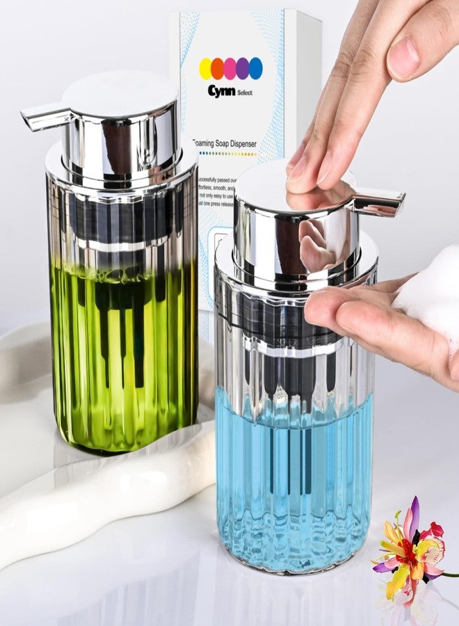 Cynn Select Foaming Hand Soap Dispenser,2pack Light Clear and Grey Clear,Plastic Refillable Foaming Soap Dispenser for Bathroom and Kitchen - Image 1