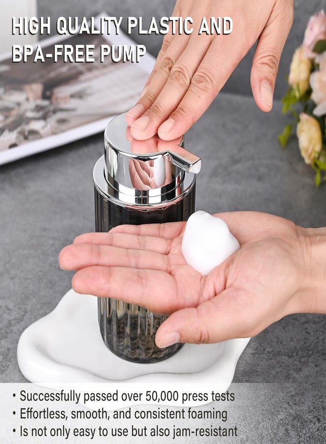 Cynn Select Foaming Hand Soap Dispenser,2pack Light Clear and Grey Clear,Plastic Refillable Foaming Soap Dispenser for Bathroom and Kitchen - Image 5