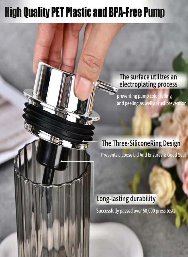 Cynn Select Foaming Hand Soap Dispenser,2pack Light Clear and Grey Clear,Plastic Refillable Foaming Soap Dispenser for Bathroom and Kitchen - Image 4