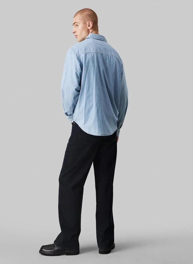 كالفن كلاين جينز Regular Fit Pocket Detail Chambray Shirt