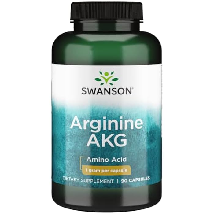 Swanson Amino Acid Maximum Strength Arginine Akg Nitric Oxide Enhancer 1000 Milligrams 90 Capsules - Image 1