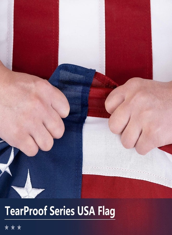 DANF FLAG American Flag for Outside 4x6 Ft - TearProof Series Outdoor Use US Flags - Long Lasting, Fade Resistant - Thick Spun Polyester USA Banner - High Wind United States Flag - Embroidered Stars, Sewn - Image 5