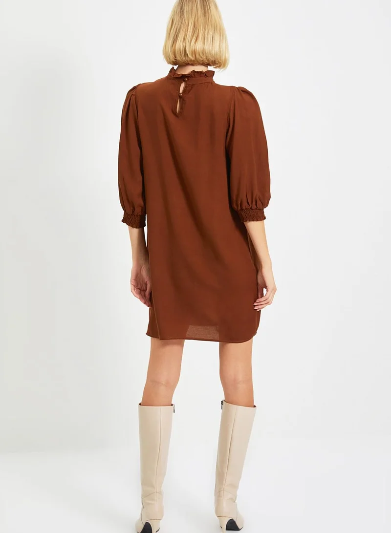 trendyol Balloon Sleeve High Neck Dress