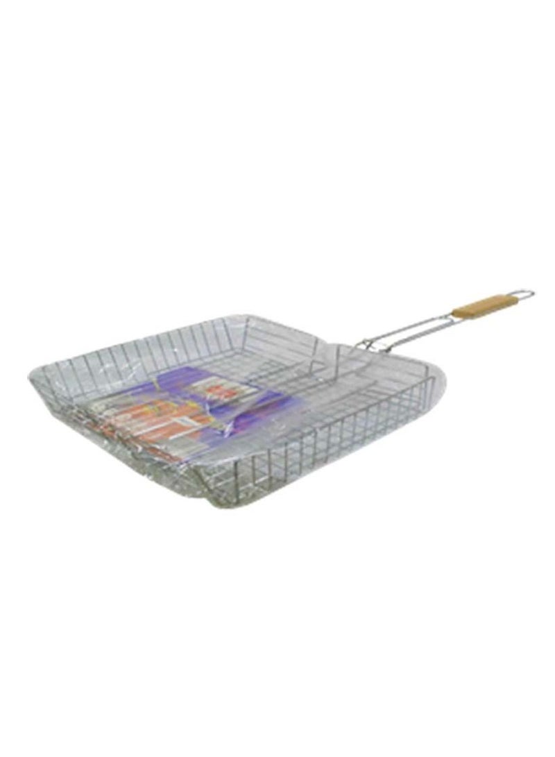 AKC | Double Barbecue Grill Basket | Silver