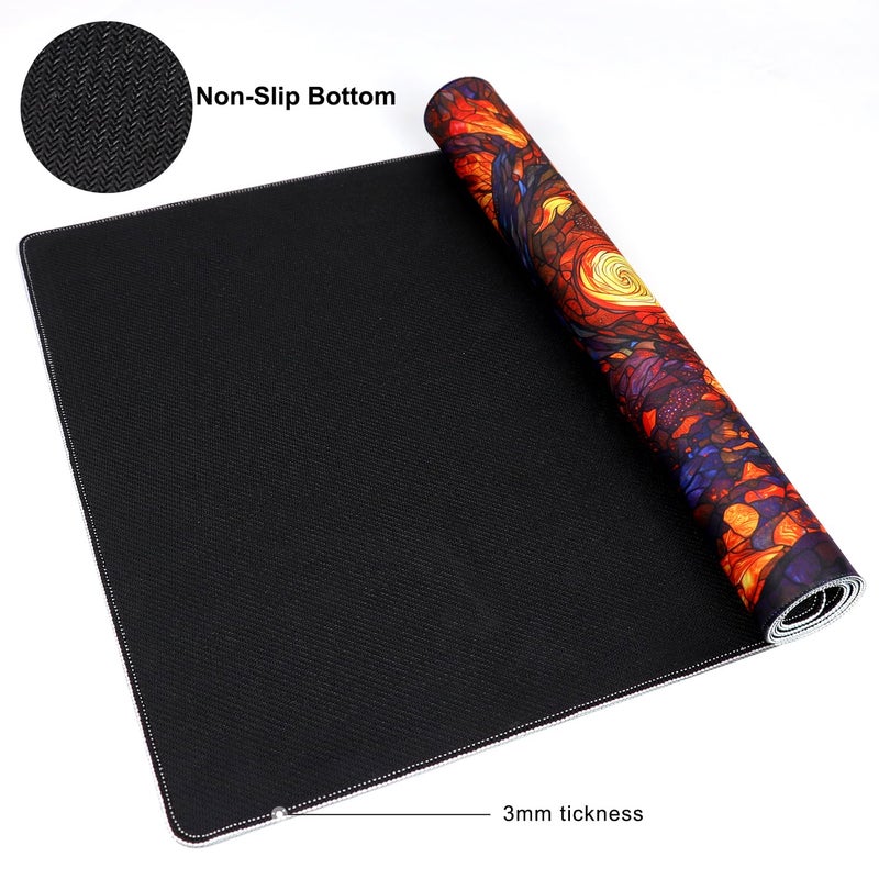 Katomula MTG Playmat, TCG Card Game Playmat, Stitched Edge, Non-Slip Rubber Bottom - 24 x 14 inch - Mountain - Image 5