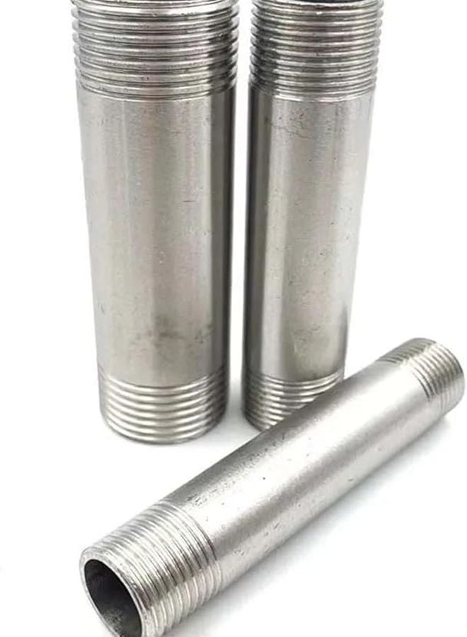 304 فولاذ مقاوم للصدء ذكر خيط طويل حلمة أنابيب تركيب موصل محول 100 مم طول 1 1 2 بوصة - Image 2