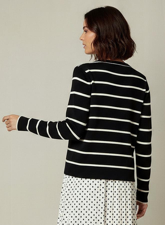 2Xtremz Striped Round Neck Cardigan - Image 4
