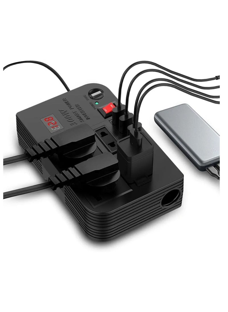 12V to 220V Car Power Inverter 300W High Frequency Modified Sine Wave Inverter Multi-Port - Image 1