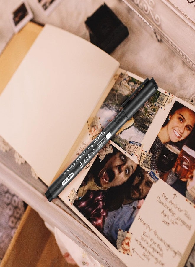 قلمان للكتابة على الصور من Fuyoooo، مقاس 0.5 مم، مقاوم للماء والضوء، سريع الجفاف، قلم للكتابة على الأسطح الملساء، بطاقات المعايدة، الأفلام، العدسات البصرية والشفافيات (أسود) - Image 5