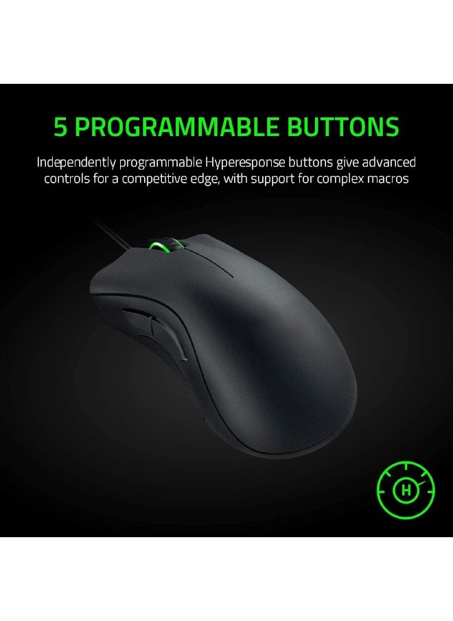 RAZER Wired Gaming Mouse with 6400 DPI Optical Sensor, 5 Programmable Buttons, Mechanical Switches, Rubber Side Grips – Classic Black  - Image 5
