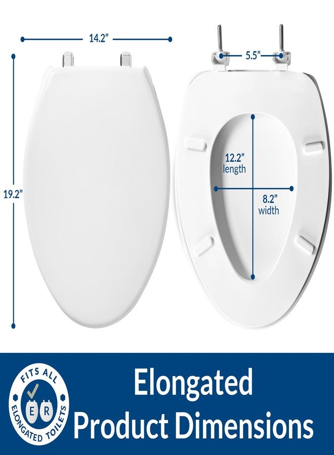 BEMIS 1900SS Commercial Heavy Duty Closed Front Toilet Seat with Cover, Industrial Seat with Chrome No Slam Hinges, Made in USA, Elongated, White - Image 4
