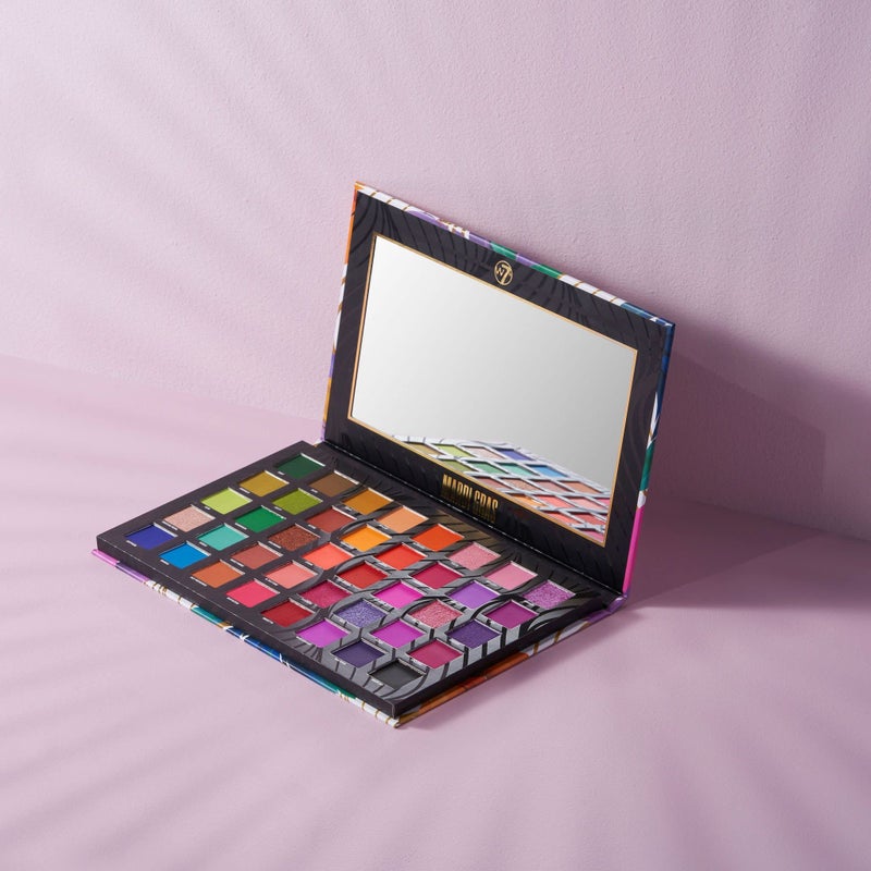 W7 Mardi Gras Pressed Pigment Palette - 40 High Impact Party Colors - Flawless Long-Lasting Bold Makeup - Image 3