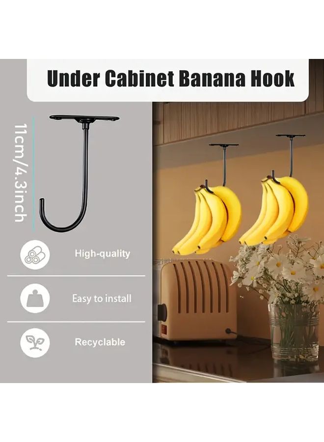 Foldable Under Cabinet Banana Holder Heavy Duty Metal Black Space Saving Storage - Image 5