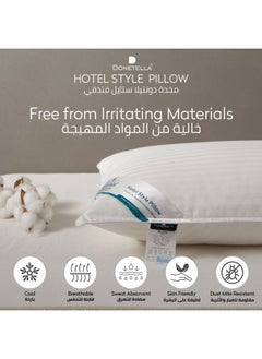 Donetella Cotton Pillow Hotel Style, 1200 Gms, 1 Piece, Size 50x75 cm, Satin Stripes, Double Edge Stitched Premium Gel Fiber, Soft & Plush Bed Pillow  - Image 2