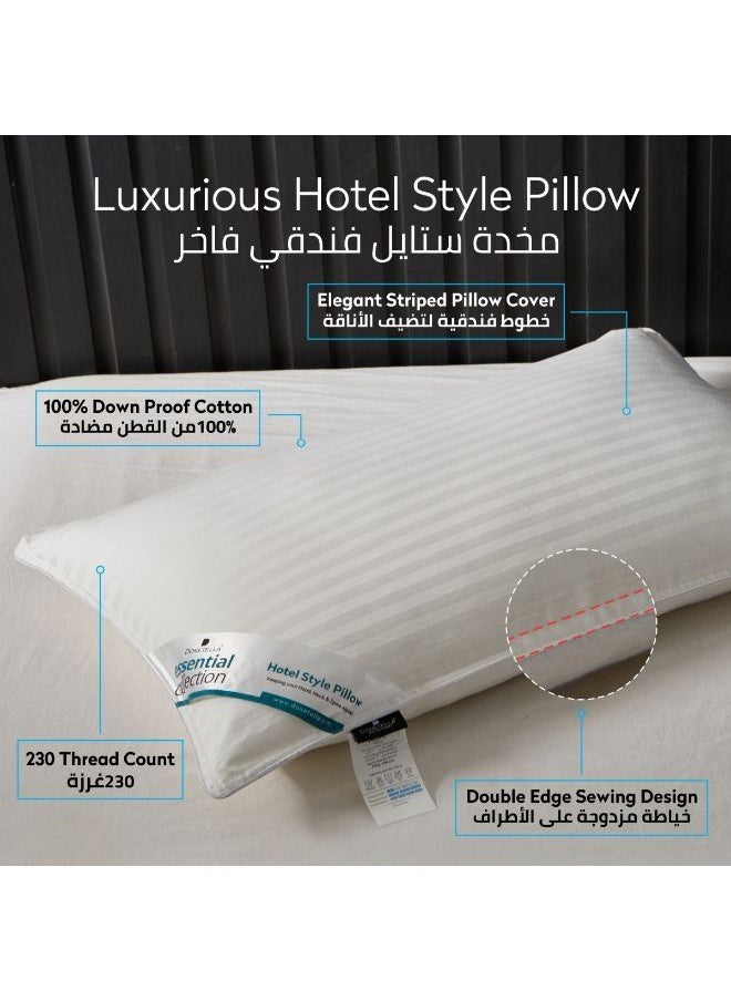 Cotton Pillow 1-Piece 1200 Gm King Size Bed Pillow 50X75 Cm Hotel Style Striped Double Edge Stitched Premium Gel Fiber, Soft Loft, Moon White - pzsku/Z36E751021DF3BA8681DDZ/45/_/1690388873/810da739-ee42-4757-94ee-4905bbbd8cf0