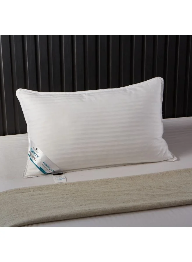 Donetella Cotton Pillow Hotel Style, 1200 Gms, 1 Piece, Size 50x75 cm, Satin Stripes, Double Edge Stitched Premium Gel Fiber, Soft & Plush Bed Pillow