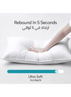 Donetella Cotton Pillow Hotel Style, 1200 Gms, 1 Piece, Size 50x75 cm, Satin Stripes, Double Edge Stitched Premium Gel Fiber, Soft & Plush Bed Pillow  - Image 5