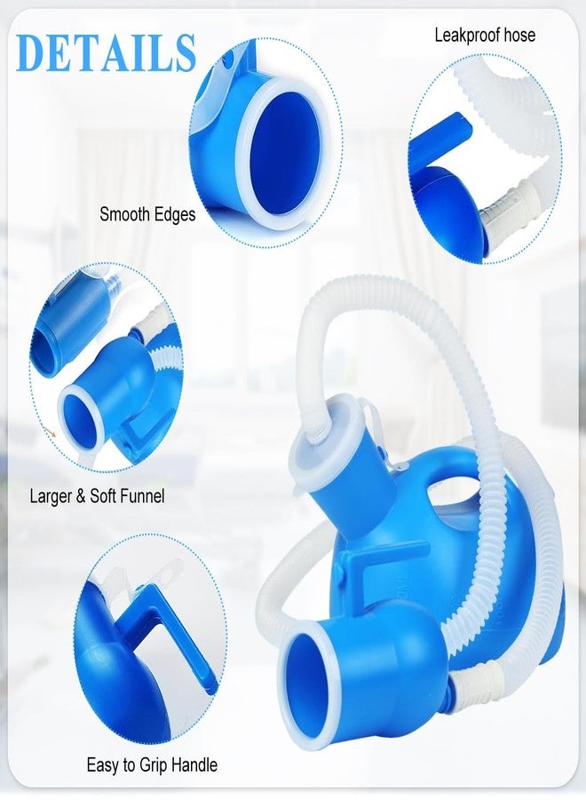 HANNEA® Urine Collector for Men, Urinals Urine Pot for Men - Soft Funnel 2000mL/68oz Male Pee Bottle w/Separate Outlet, Portable Men's Urinal for Hospital Home Camping Car - Spill Proof & Leakproof - Image 3