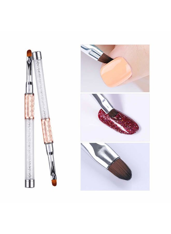 WOKOTO 1 Pcs Rose Gold Acrylic Nail Brush For Manicure Nail Art Painting Detail Brushes, Professional Nail Art Brush Set For Acrylic Application Polish UV Gel Builder Set Brush Tool - Image 2