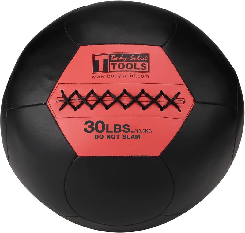 Body Solid Tools (BSTSMB) Soft Shell Medicine Ball – Non Bouncing Wall Balls for Strength Training, Weight Loss Workout, Core Exercise and Home Gym Fitness, Black, 6-30lbs Weight - Image 1