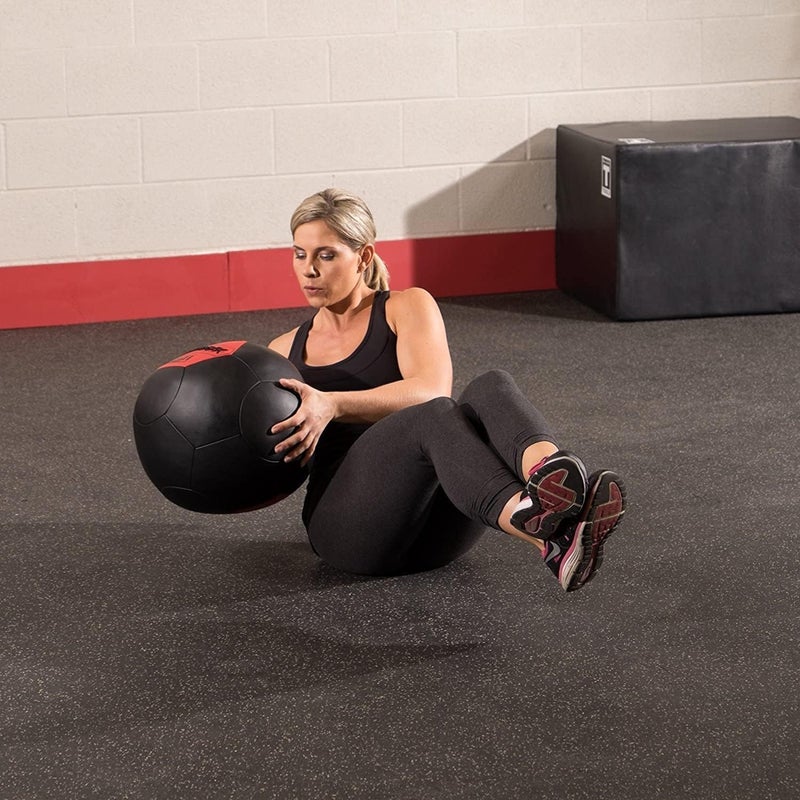 Body Solid Tools (BSTSMB) Soft Shell Medicine Ball – Non Bouncing Wall Balls for Strength Training, Weight Loss Workout, Core Exercise and Home Gym Fitness, Black, 6-30lbs Weight - Image 2
