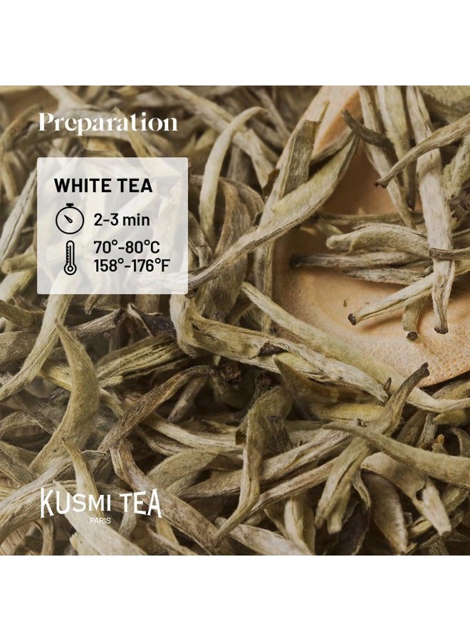 Kusmi Tea - White Tea Bio Tropical White - Mango Passion Fruit - Metal Tea Tin 90g - 40 Cups - Ideal for Iced Tea - Image 3