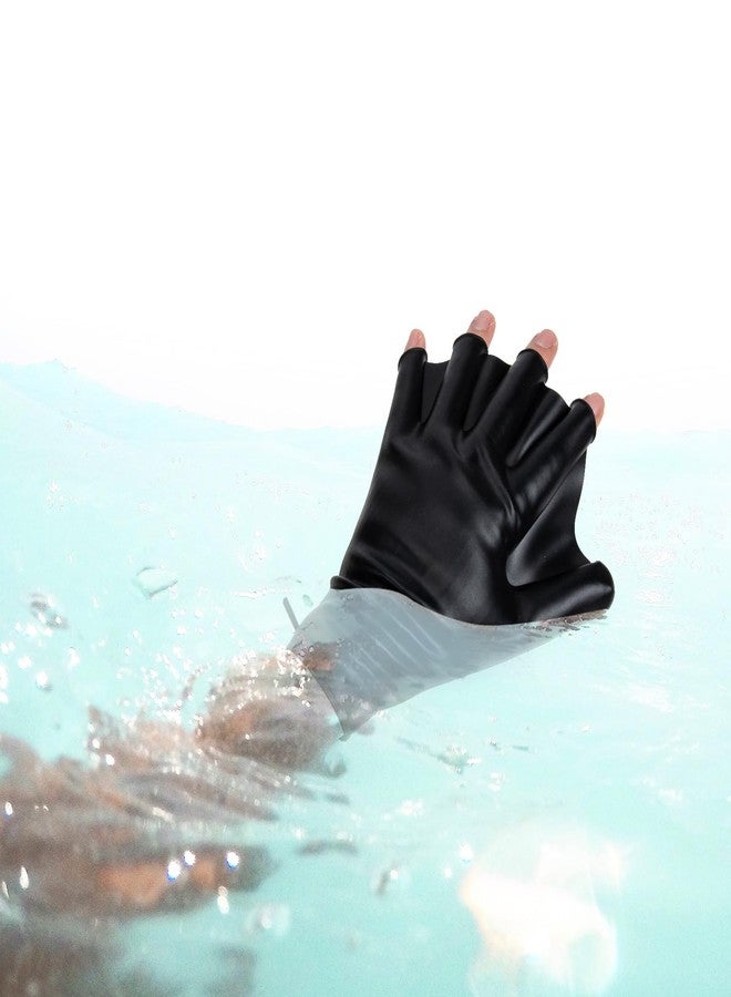 Baluue Aquatic Gloves for Helping Upper Body Resistance, Webbed Swim Gloves Well Stitching, No Fading, Sizes for Men Women Adult Children Aquatic Fitness Water Training - Image 1