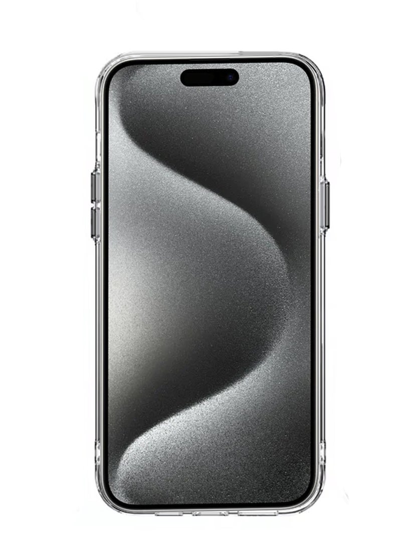 Wtech - Hybrid Transparent Hard PC back TPU Magsafe Case Cover For Apple iPhone 15 Pro Max 2023 Grey - Image 1