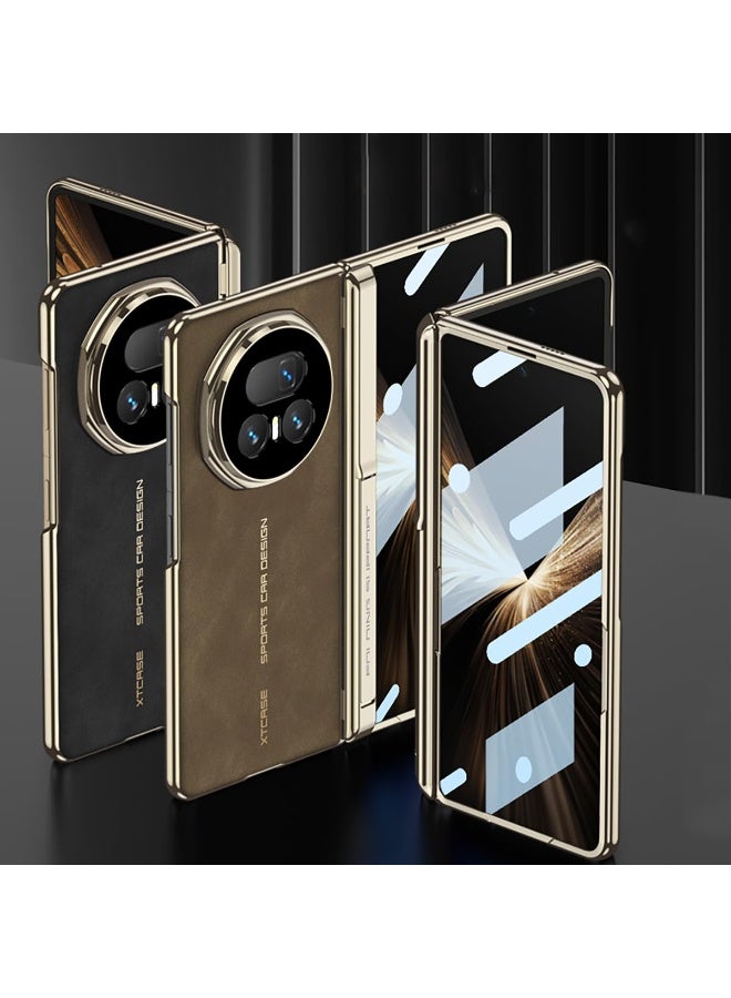 for Honor Magic V5 Case 【Wireless Charging Friendly】 Rugged Shockproof PU Leather Protective Phone Cover W Kickstand+Magnetic Hinge Protection+Built-in Screen Protector Stand Case - Image 4