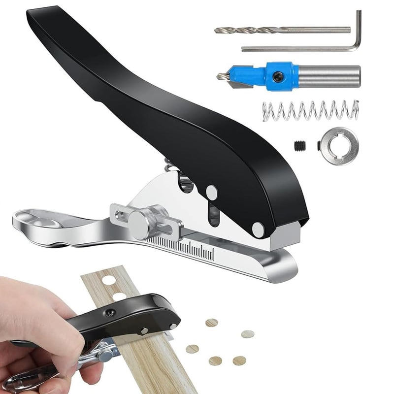 Serplex Hole Punch 38 inch10mm Single Hole Punch Heavy Duty Hole Puncher Single SpringLoaded Design Portable Paper Punch Hole Punch for Wooden Edge Bands Plastic Paper Crafting DIY - Image 1