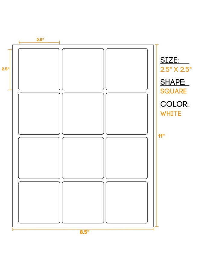 Waterproof Essential Oil Labels 60 Squares 2.5 X 2.5 Inches Oil Proof Highly Durable Blank Stickers