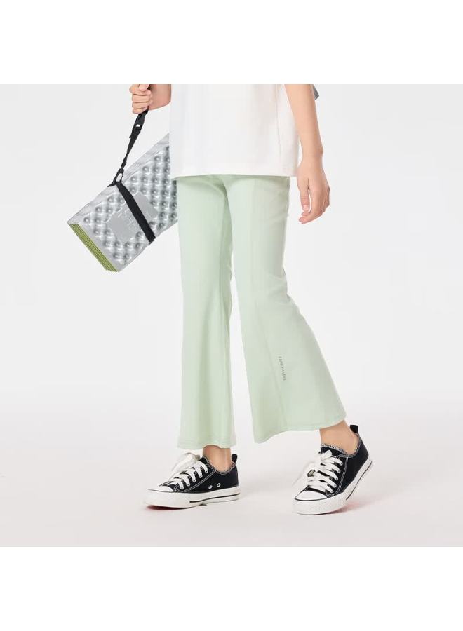 Ebaer Girls' Flared Pants, Summer New Style Children's Outdoor Sports Trousers, Slightly Flared Yoga Pants, Mint Green, Size 120 - Image 3