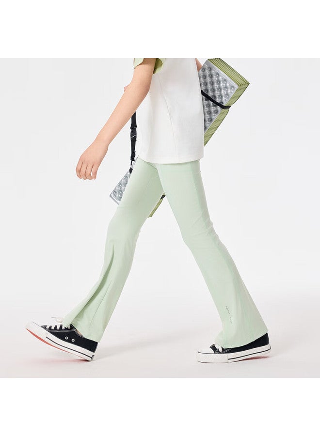 Ebaer Girls' Flared Pants, Summer New Style Children's Outdoor Sports Trousers, Slightly Flared Yoga Pants, Mint Green, Size 120 - Image 2