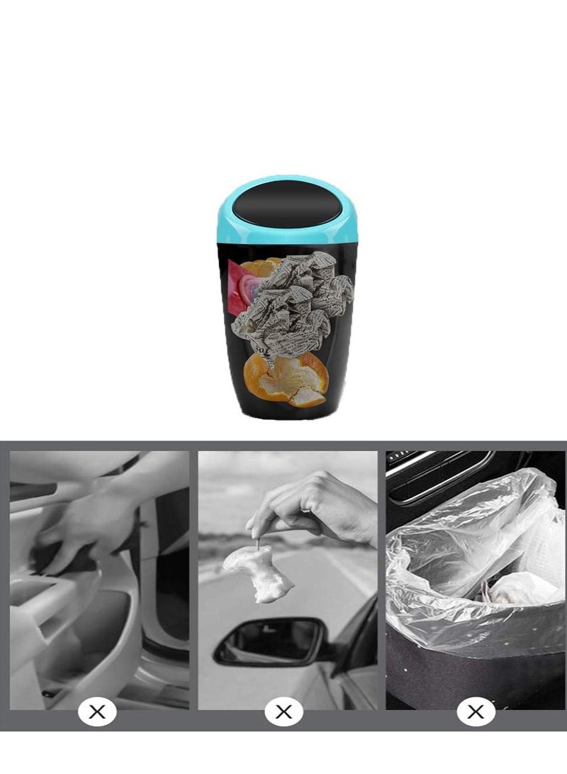 SYOSI 2PCS Auto Car Trash Rubbish Can, Mini Dust Bin Portable Garbage Bin, Garbage Can Waste Storage for Car Home Office Desktop  Interior Outdoor Camping ï¼ˆYellow, Blueï¼‰ - Image 5