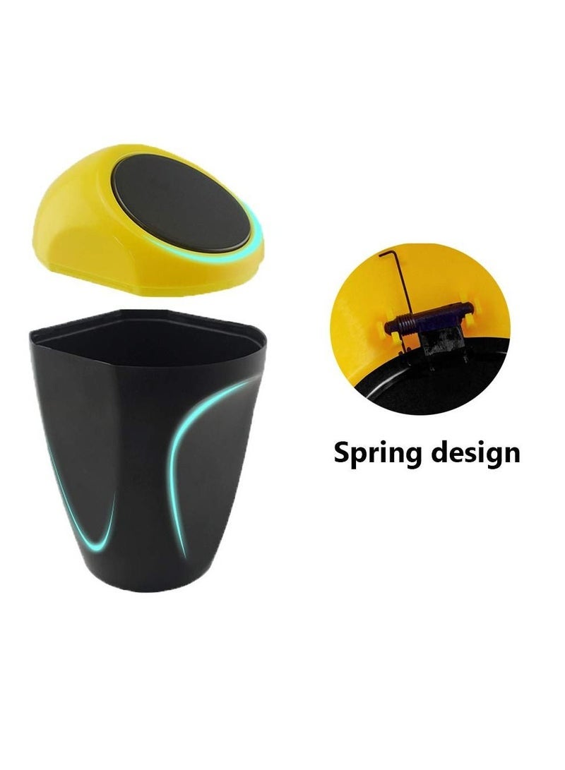 SYOSI 2PCS Auto Car Trash Rubbish Can, Mini Dust Bin Portable Garbage Bin, Garbage Can Waste Storage for Car Home Office Desktop  Interior Outdoor Camping ï¼ˆYellow, Blueï¼‰ - Image 4