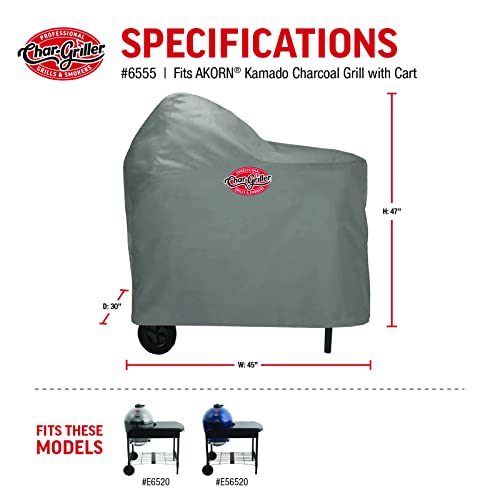 Char-Griller 6555 Akorn Kamado Cart Grill Cover - Image 3