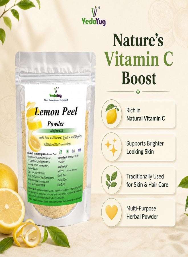 VY VedaYug Lemon Peel Powder 400g |Pure & Natural | Ideal For Face & Skin Lemon Peel for Face Care- 400g - Image 1