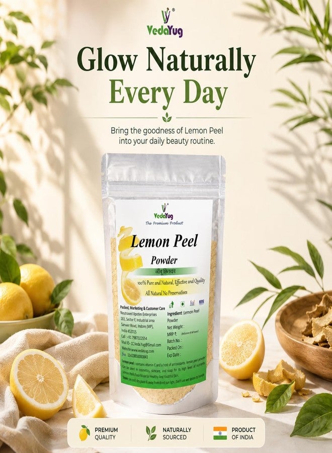 VY VedaYug Lemon Peel Powder 400g |Pure & Natural | Ideal For Face & Skin Lemon Peel for Face Care- 400g - Image 4