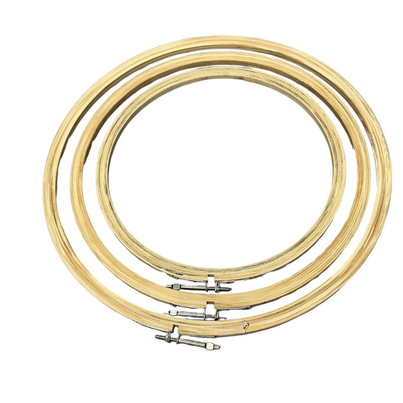 PINACO INDIA PINACO Wooden Embroidery Ring Hoop Frame Premium Brass Screw (5 Ply) Pack of 4 (6 Inch) - Image 5