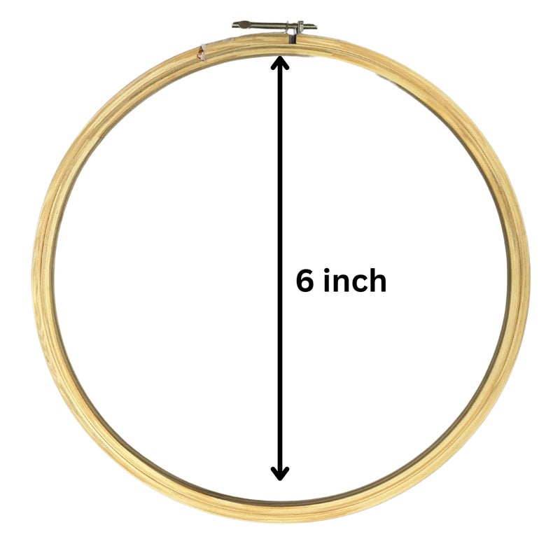 PINACO INDIA PINACO Wooden Embroidery Ring Hoop Frame Premium Brass Screw (5 Ply) Pack of 4 (6 Inch) - Image 2
