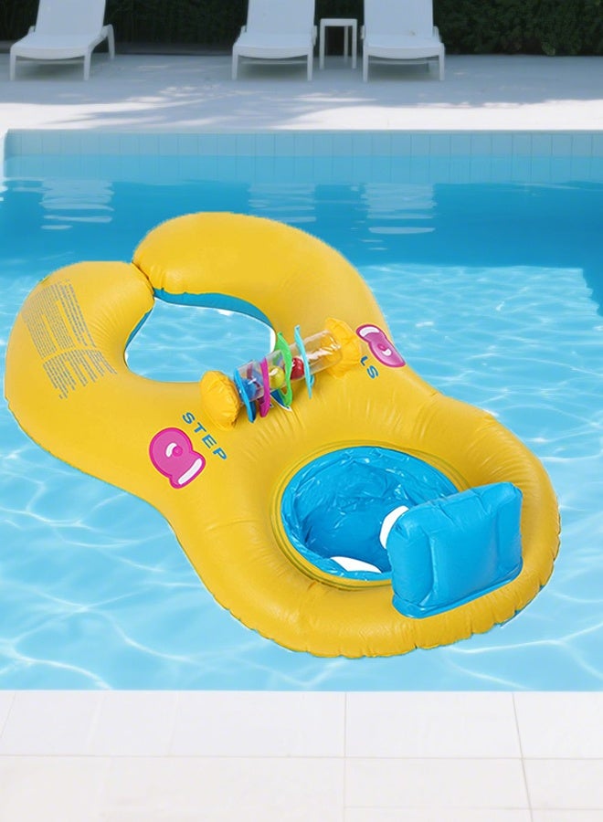 2-Seater Inflatable Swimming Baby Float - 100x70cm Ride-On Raft Safety & Durable PVC Swimming Ring Seat - for Adults/Kids Pool Parties, Lake Beach Fun - Quick Inflation Perfect for Summer Gifts - Image 3